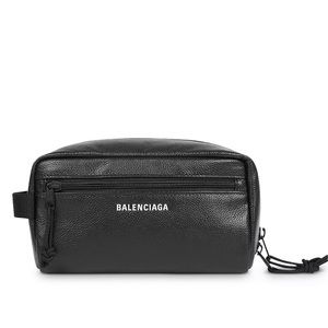 Balenciaga Explorer Leather Toiletries Case